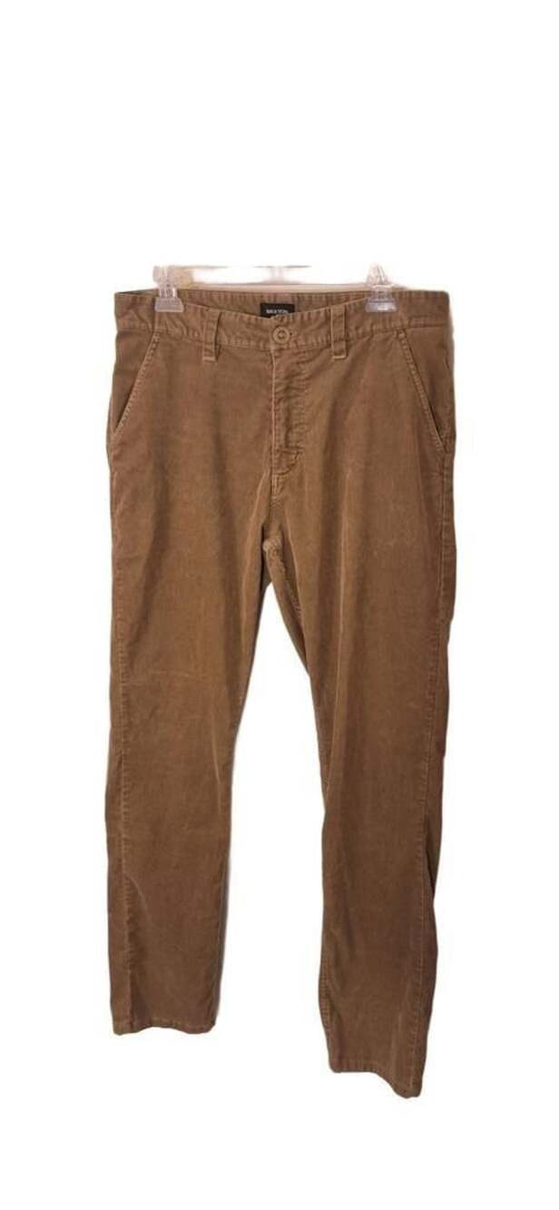 Brixton Choice Regular Fit Corduroy Pants Mens 32x32 Brown Skate Workwear - Picture 3 of 10